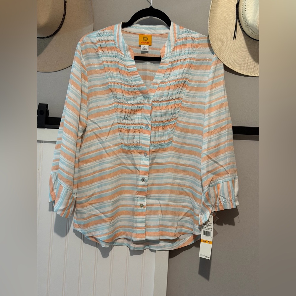 Ruby Rd. Pastel Striped Blouse